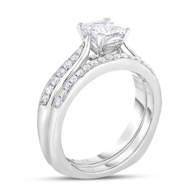 1-1/3 CT. T.W. Princess-Cut Diamond Bridal Set in 14K White Gold