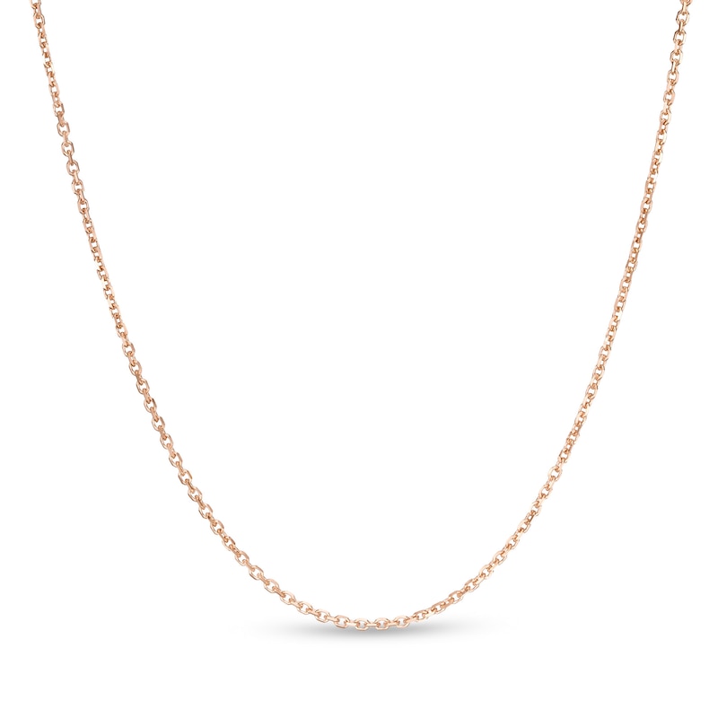 Main Image 1 of 1.1mm Cable Chain Necklace in Hollow 10K Rose Gold - 18"