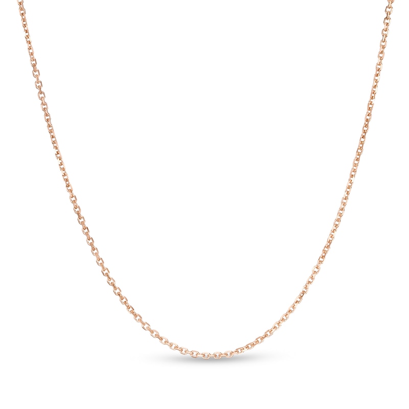 1.1mm Cable Chain Necklace in Hollow 10K Rose Gold - 18"