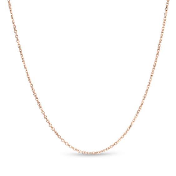 1.1mm Cable Chain Necklace in Hollow 10K Rose Gold - 20"