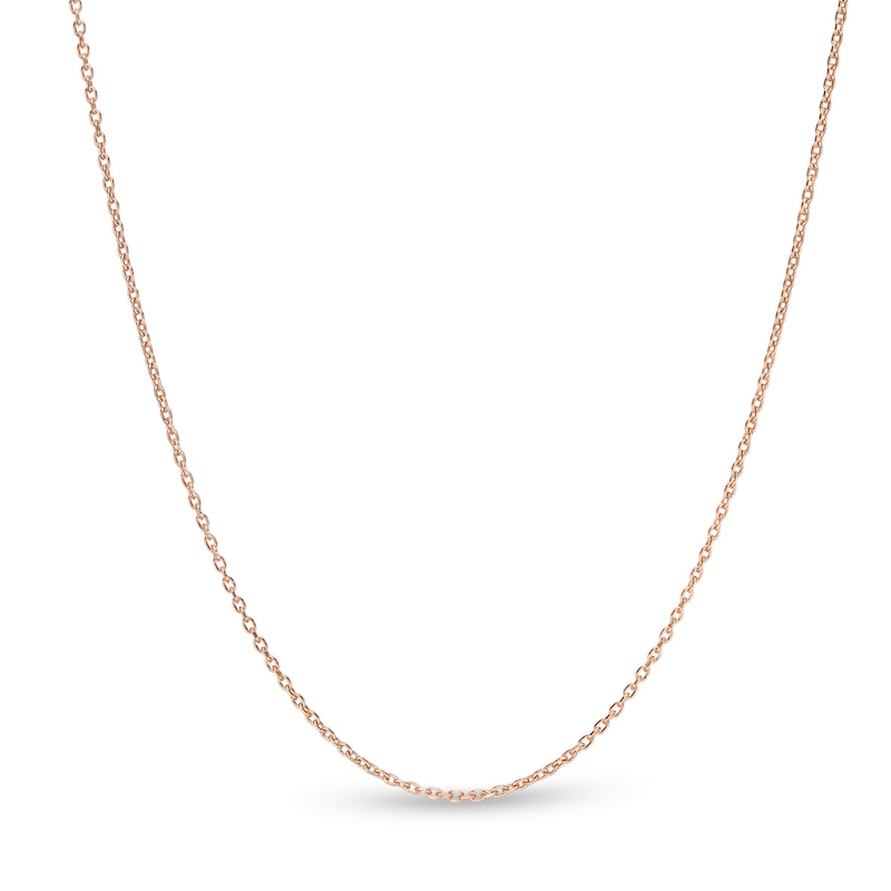 0.9mm Hollow Cable Chain Necklace in 10K Rose Gold - 18