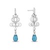 Thumbnail Image 1 of Enchanted Disney Cinderella Briolette London Blue Topaz and 1/10 CT. T.W. Diamond Drop Earrings in Sterling Silver