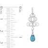 Thumbnail Image 1 of Enchanted Disney Cinderella Briolette London Blue Topaz and 1/10 CT. T.W. Diamond Drop Earrings in Sterling Silver