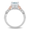 Thumbnail Image 4 of Enchanted Disney Elsa Oval Aquamarine and 1/6 CT. T.W. Diamond Art Deco Ring in 10K Two-Toned Gold