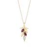 Thumbnail Image 0 of Enchanted Disney Anna Marquise Rhodolite Garnet and Diamond Accent Wheat Pendant in 10K Gold - 19"