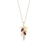 Thumbnail Image 1 of Enchanted Disney Anna Marquise Rhodolite Garnet and Diamond Accent Wheat Pendant in 10K Gold - 19&quot;