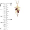 Thumbnail Image 2 of Enchanted Disney Anna Marquise Rhodolite Garnet and Diamond Accent Wheat Pendant in 10K Gold - 19"