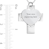 Thumbnail Image 3 of Engravable Photo Perforated Heart Cross Pendant in Sterling Silver (1 Image and 2 Lines)