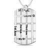 Thumbnail Image 0 of Engravable Map Dog Tag Pendant in Sterling Silver (1 Address and 4 Lines)