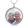 Thumbnail Image 0 of Engravable Photo Rope Frame Circle Pendant in Sterling Silver (1 Image and 3 Lines)