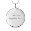 Thumbnail Image 2 of Engravable Photo Rope Frame Circle Pendant in Sterling Silver (1 Image and 3 Lines)