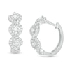 Thumbnail Image 1 of 1/2 CT. T.W. Diamond Past Present Future® Frame Hoop Earrings in 10K White Gold
