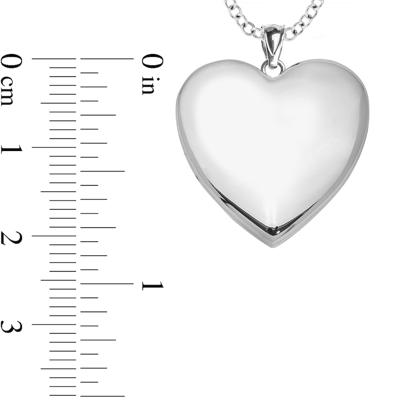 Engraved Heart Locket Pendant Necklace