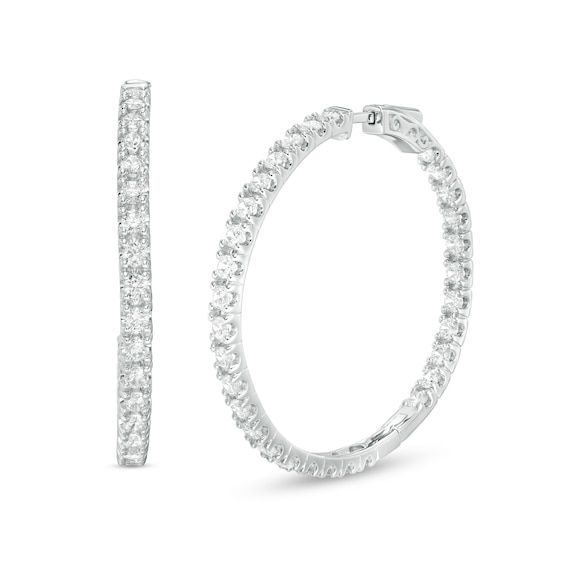 5 CT. T.w. Diamond Inside-Out Hoop Earrings in 10K White Gold