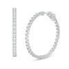 Thumbnail Image 1 of 3 CT. T.W. Diamond Inside-Out Hoop Earrings in 10K White Gold