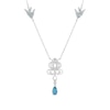 Thumbnail Image 1 of Enchanted Disney Cinderella Briolette London Blue Topaz and 1/10 CT. T.W. Diamond Carriage Necklace in Sterling Silver