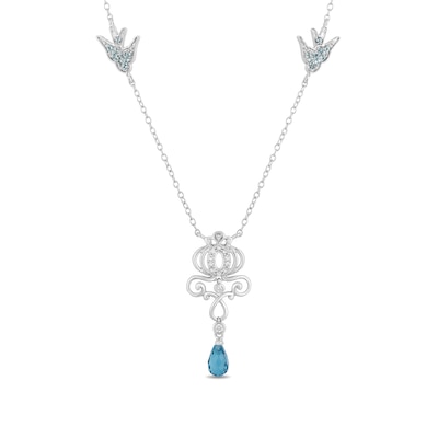 gemstone necklace briolette teardrop blue sapphire gems layer sterling silver 