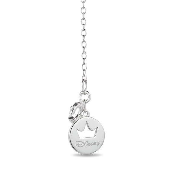 Enchanted Disney Cinderella Briolette London Blue Topaz and 1/10 CT. T.w. Diamond Carriage Necklace in Sterling Silver