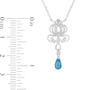 Thumbnail Image 3 of Enchanted Disney Cinderella Briolette London Blue Topaz and 1/10 CT. T.W. Diamond Carriage Necklace in Sterling Silver