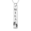 Thumbnail Image 1 of Engravable Name Baby Footprint Vertical Bar Pendant in Sterling Silver (1 Image and 2 Lines)