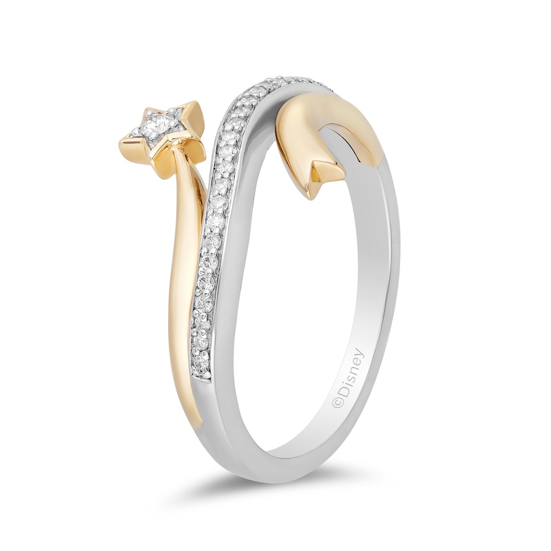 Main Image 2 of Enchanted Disney Tinker Bell 1/10 CT. T.W. Diamond Star Bypass Ring in Sterling Silver and 10K Gold - Size 7