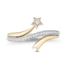 Thumbnail Image 3 of Enchanted Disney Tinker Bell 1/10 CT. T.W. Diamond Star Bypass Ring in Sterling Silver and 10K Gold - Size 7