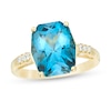 Thumbnail Image 0 of London Blue Topaz and 1/15 CT. T.W. Diamond Ring in 10K Gold