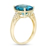 London Blue Topaz and 1/15 CT. T.W. Diamond Ring in 10K Gold
