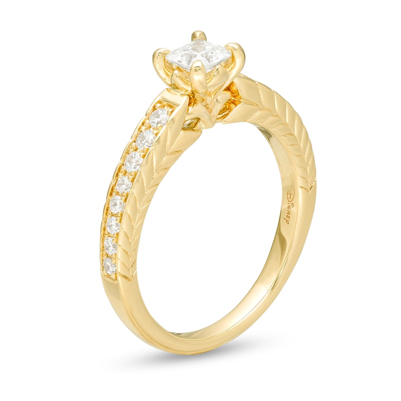 Main Image 3 of Enchanted Disney Anna 3/4 CT. T.W. Princess-Cut Diamond Engagement Ring in 14K Gold