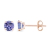 Thumbnail Image 0 of 5.0mm Tanzanite Solitaire Stud Earrings in 14K Rose Gold