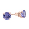 Thumbnail Image 2 of 5.0mm Tanzanite Solitaire Stud Earrings in 14K Rose Gold