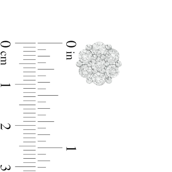 2 CT. T.w. Diamond Frame Stud Earrings in 10K White Gold