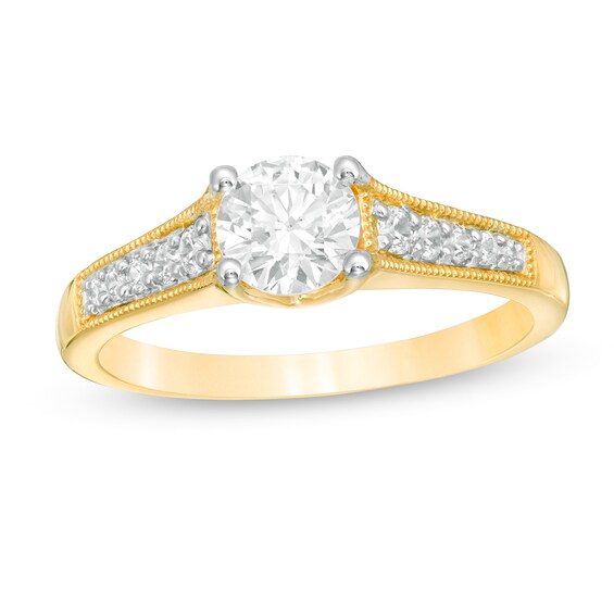 7/8 CT. T.W. Diamond Vintage-Style Engagement Ring in 14K Gold 7/8 CT. T.W. Diamond Vintage-Style Engagement Ring in 14K Gold