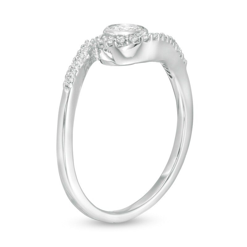 1/3 CT. T.W. Diamond Bypass Engagement Ring in 14K White Gold