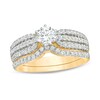 Thumbnail Image 0 of 1 CT. T.W. Diamond Multi-Row Bridal Set in 14K Gold