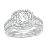 Thumbnail Image 1 of 1-3/8 CT. T.W. Diamond Double Octagonal Frame Multi-Row Bridal Set in 14K White Gold
