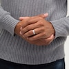 Thumbnail Image 2 of 1/20 CT. Diamond Solitaire Groove Wedding Band in Sterling Silver