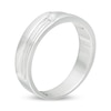 Thumbnail Image 3 of Men's 1/10 CT. Diamond Solitaire Groove Bypass Wedding Band in Sterling Silver