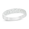 Thumbnail Image 1 of Men's 1/20 CT. T.W. Diamond Quilted Wedding Band in 10K White Gold