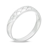 Thumbnail Image 3 of Men's 1/20 CT. T.W. Diamond Quilted Wedding Band in 10K White Gold