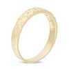 Men's 1/20 CT. T.W. Diamond Quilted Wedding Band in 10K Gold
