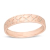 Thumbnail Image 1 of Men's 1/20 CT. T.W. Diamond Quilted Wedding Band in 10K Rose Gold