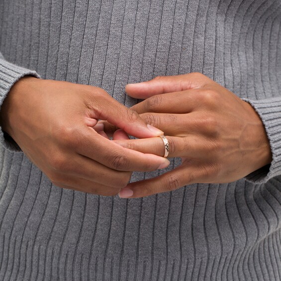 1/20 CT. T.w. Diamond Quilted Wedding Band in 10K Rose Gold