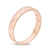 Thumbnail Image 2 of Men's 1/20 CT. T.W. Diamond Quilted Wedding Band in 10K Rose Gold