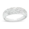 Thumbnail Image 1 of Diamond Accent Herringbone Wedding Band in 10K White Gold