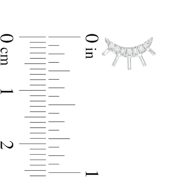 Vera Wang Love Collection Diamond Accent Eyelash Single Stud Earring in Sterling Silver