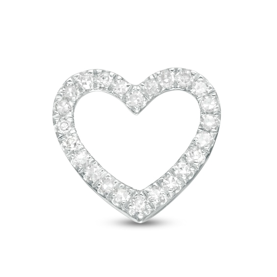 Vera Wang Love Collection 1/15 CT. T.w. Diamond Heart Outline Single Stud Earring in Sterling Silver