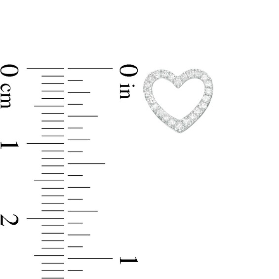 Vera Wang Love Collection 1/15 CT. T.w. Diamond Heart Outline Single Stud Earring in Sterling Silver