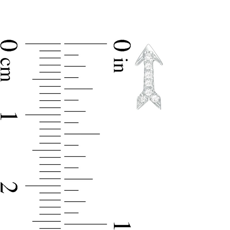 Main Image 3 of Vera Wang Love Collection Diamond Accent Arrow Single Stud Earring in Sterling Silver