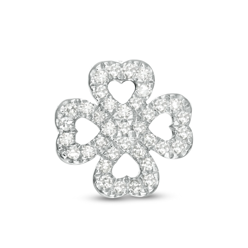 Main Image 1 of Vera Wang Love Collection 1/10 CT. T.W. Diamond Four-Leaf Clover Single Stud Earring in Sterling Silver